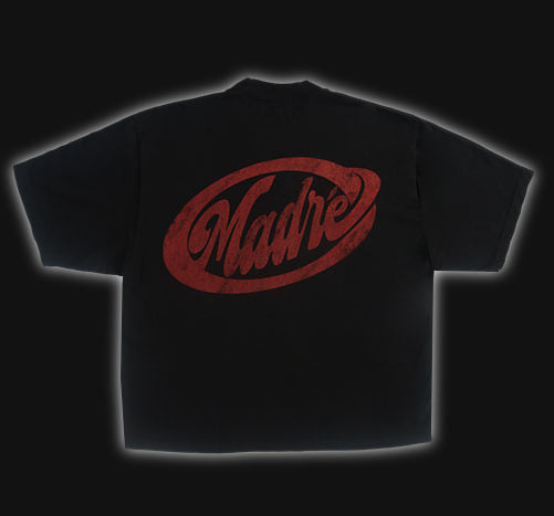 BOXY T-SHIRT - BLACK RED ALERT