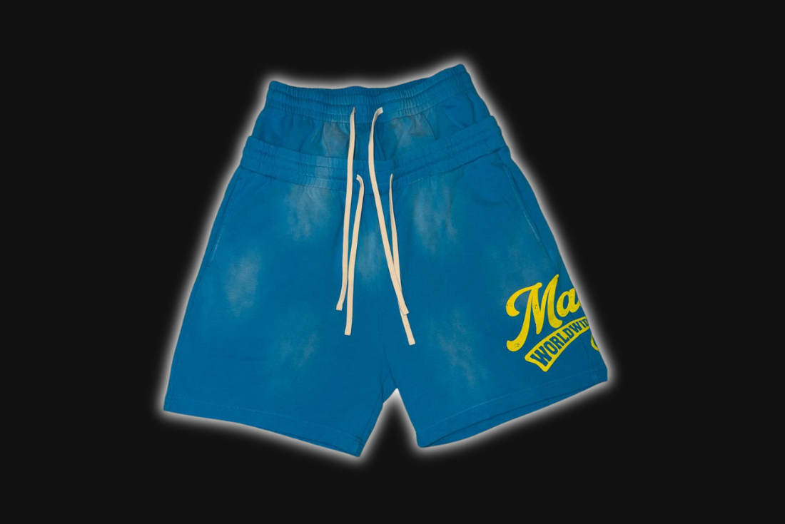 MADRÉ DOUBLE BAND SHORTS BLUE/YELLOW