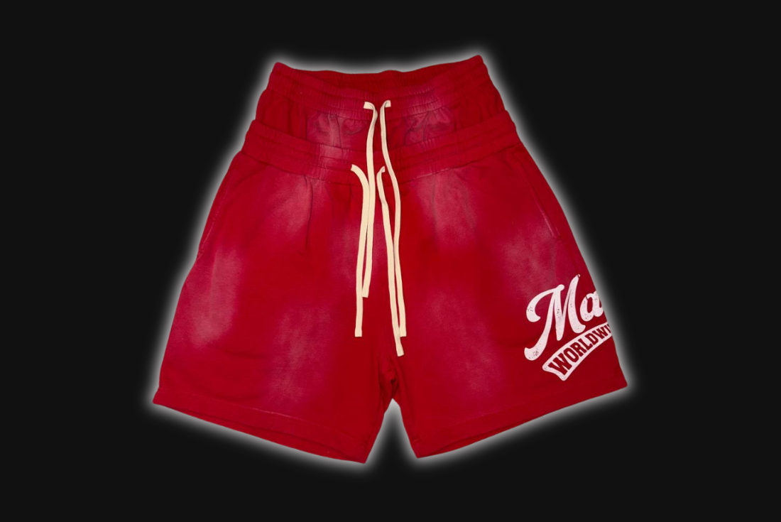MADRÉ DOUBLE BAND SHORTS RED/WHITE