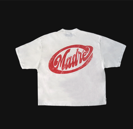 BOXY T-SHIRT - WHITE RED ALERT